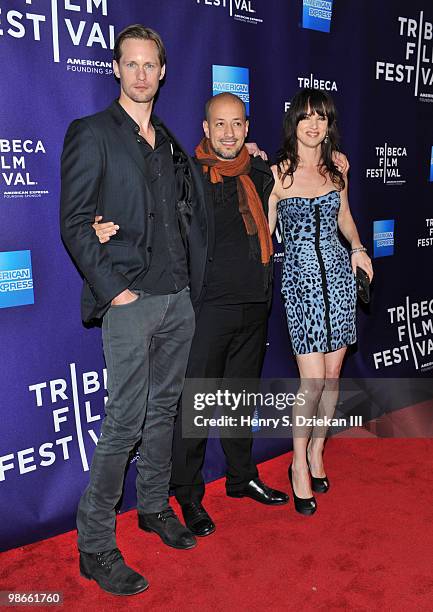 Actor Alexander Skarsgard, director Tarik Saleh and actress Juliette Lewis attend the "Metropia" premiere during the 9th Annual Tribeca Film Festival...