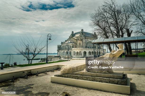 the old casino - romanian ruins stock pictures, royalty-free photos & images