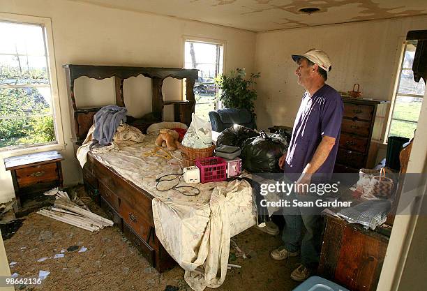 Tommy Backstrom looks at his beadroom of what once was his home April 25, 2010 in Yazoo City, Mississippi. On Saturday a massive tonado hit the...