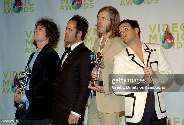 The Killers, winner Best New Artist for "Mr. Brightside"