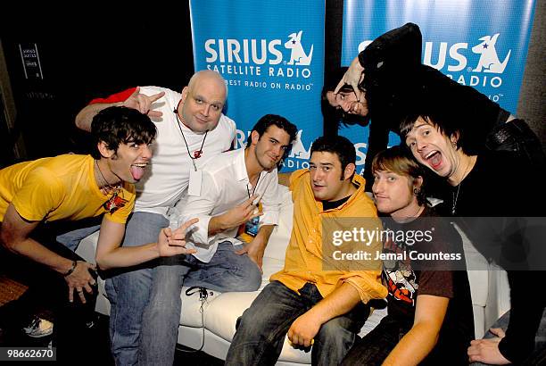 Tyson Ritter, Chris Gaylor and Nick Wheeler of The All-American Rejects with Mark Stoermer of The Killers