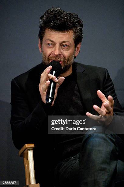 Actor Andy Serkis attends the Apple Store Soho Presents Meet The Filmmaker: "Sex & Drugs & Rock & Roll" at the Apple Store Soho on April 25, 2010 in...