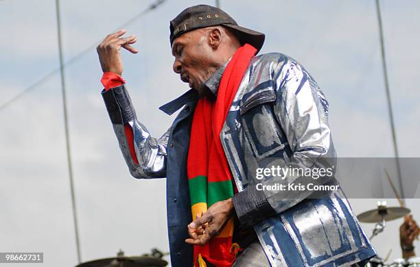 Jimmy Cliff performs during The Climate Rally Earth Day 2010 at the National Mall on April 25, 2010 in Washington, DC.