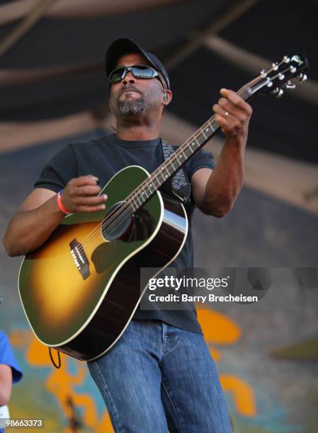 Darius Rucker performs during day 3 of the 41st annual New Orleans Jazz & Heritage Festival at the Fair Grounds Race Course on April 25, 2010 in New...