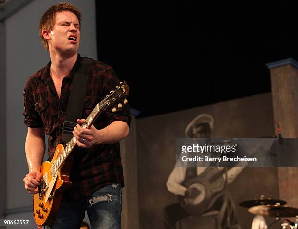 Jonny Lang performs during day 3 of the 41st annual New Orleans Jazz & Heritage Festival at the Fair Grounds Race Course on April 25, 2010 in New...