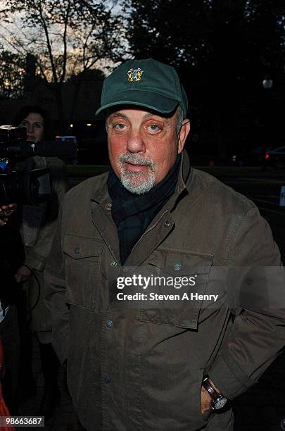 Musicia Billy Joel attends the 17th annual Hamptons International Film Festival premiere of "The Greatest" at Guild Hall on October 8, 2009 in East...