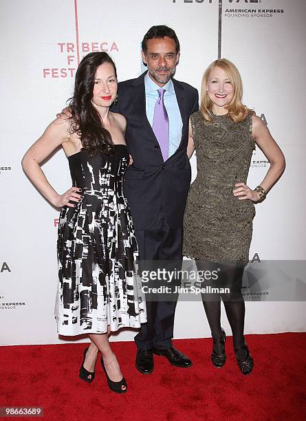 Writer/director Ruba Nadda, actress Alexander Siddig and actress Patricia Clarkson attends the "Cairo Time" premiere during the 9th Annual Tribeca...