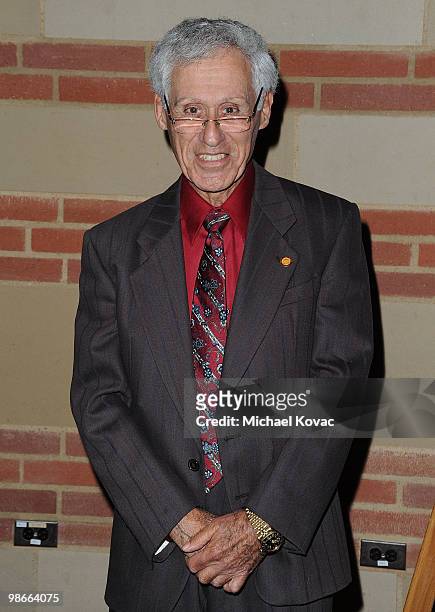 Cinematographer Woody Omens arrives at the gala celebrating legendary director Reza Badiyi on his 80th birthday at Royce Hall on the UCLA Campus on...
