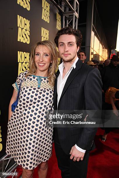 Sam Taylor Wood and Aaron Johnson at Lionsgate's Los Angeles Premiere of 'Kick Ass' on April 13, 2010 at Arclight Cinerama Dome in Hollywood,...