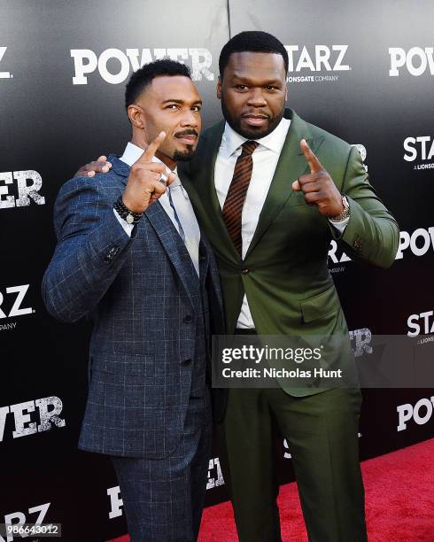 Omari Hardwick and Curtis "50 Cent" Jackson attends the "POWER" Season 5 Premiere at Radio City Music Hall on June 28, 2018 in New York City.