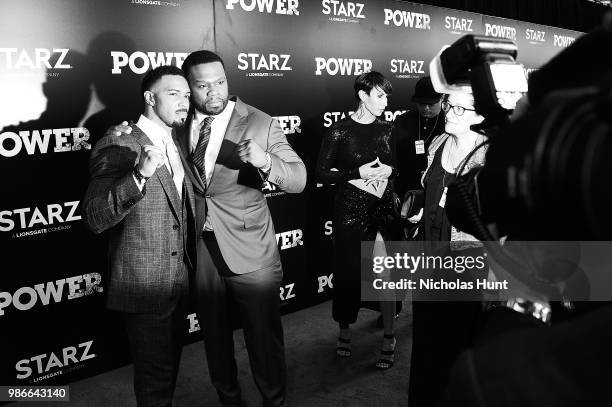 Omari Hardwick and Curtis "50 Cent" Jackson attends the "POWER" Season 5 Premiere at Radio City Music Hall on June 28, 2018 in New York City.