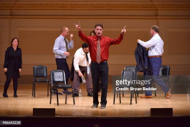 Matt Besser performs onstage during ASSSSCAT with the Upright Citizens Brigade Live at Carnegie Hall celebrating the 20th Anniversary of Del Close...
