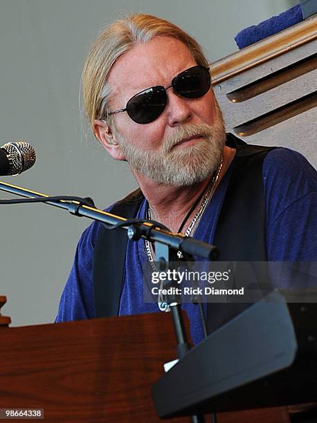 Recording Artist Gregg Allman performs at the 2010 New Orleans Jazz & Heritage Festival Presented By Shell at the Fair Grounds Race Course on April...