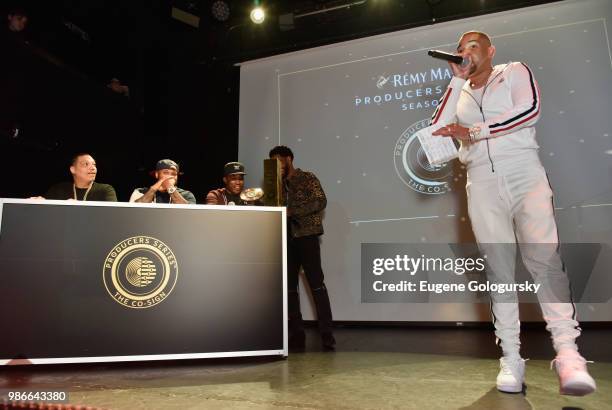 Orlando Wharton, Kendall 'Sav' Freeman, Steve Carless, DJ Envy perform onstage as Remy Martin Kicks Off Producers Series Season 5 with Big Sean &...