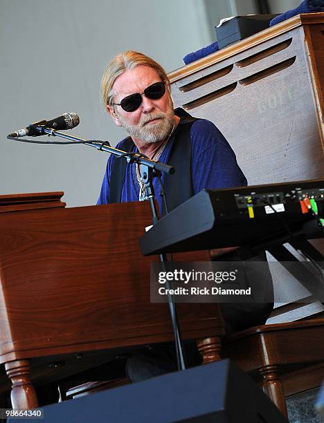 Recording Artist Gregg Allman performs at the 2010 New Orleans Jazz & Heritage Festival Presented By Shell at the Fair Grounds Race Course on April...