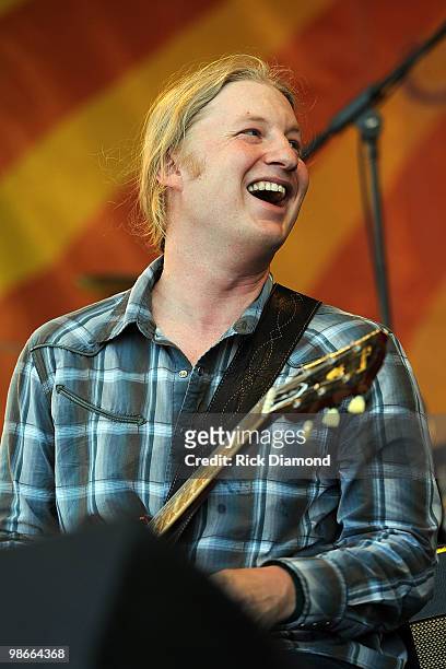 Recording Artist Derek Trucks performs at the 2010 New Orleans Jazz & Heritage Festival Presented By Shell at the Fair Grounds Race Course on April...