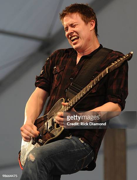 Musician Jonny Lang performs at the 2010 New Orleans Jazz & Heritage Festival Presented By Shell at the Fair Grounds Race Course on April 25, 2010 in...