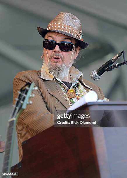 Recording Artist Dr. John performs at the 2010 New Orleans Jazz & Heritage Festival Presented By Shell at the Fair Grounds Race Course on April 25,...