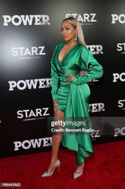 Actor La La Anthony poses for a picture during the "Power" Season 5 premiere at Radio City Music Hall on June 28, 2018 in New York City.