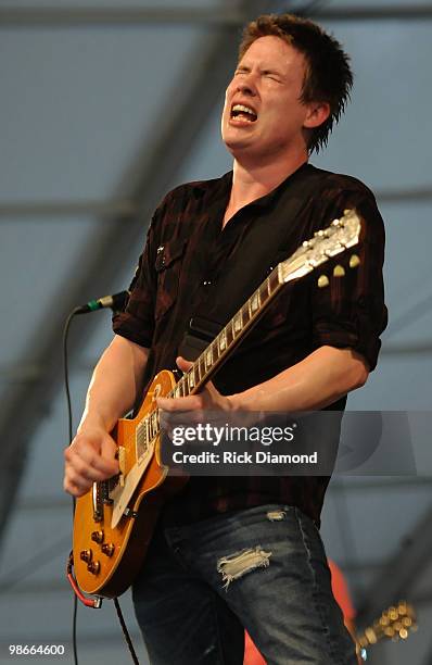 Musician Jonny Lang performs at the 2010 New Orleans Jazz & Heritage Festival Presented By Shell at the Fair Grounds Race Course on April 25, 2010 in...