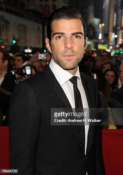 Zachary Quinto attends the Broadway Opening of "Promises, Promises" at Broadway Theatre on April 25, 2010 in New York City.