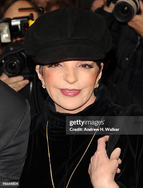 Liza Minnelli attends the Broadway Opening of "Promises, Promises" at Broadway Theatre on April 25, 2010 in New York City.