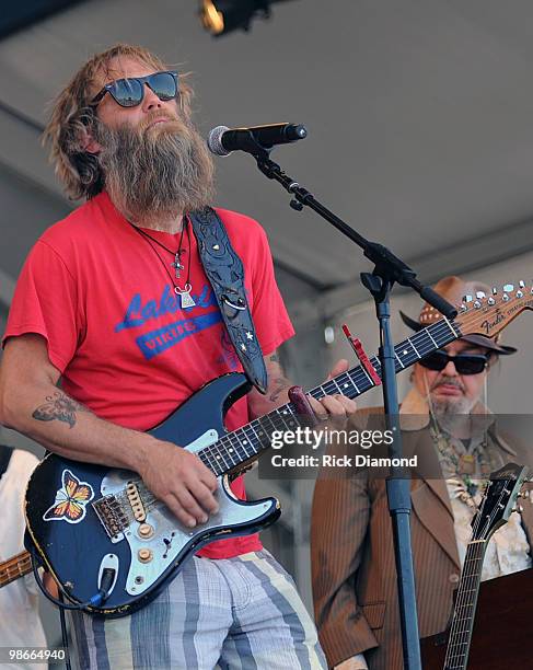 Recording Artists Andres Osborne and Dr. John performs at the 2010 New Orleans Jazz & Heritage Festival Presented By Shell at the Fair Grounds Race...