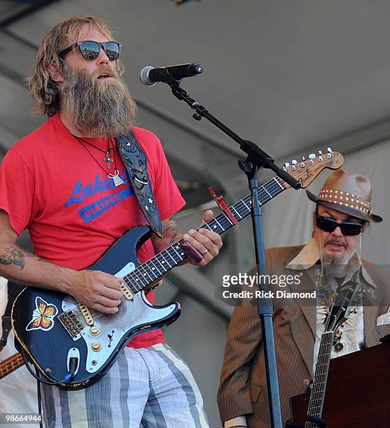Recording Artists Andres Osborne and Dr. John performs at the 2010 New Orleans Jazz & Heritage Festival Presented By Shell at the Fair Grounds Race...