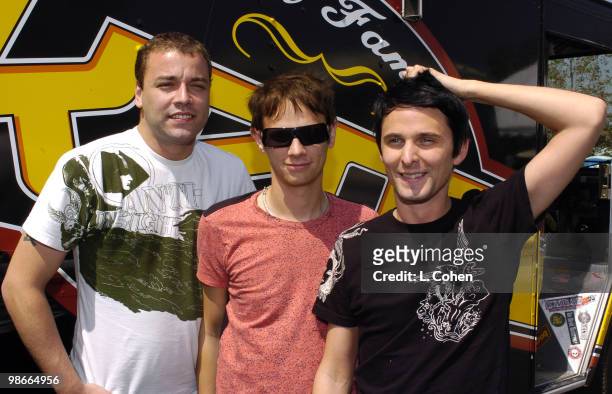 Chris Wolstenholme, Dominic Howard and Matthew Bellamy of Muse