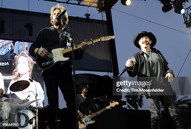 Ronnie Dunn and Kix Brooks of Brooks & Dunn perform as part of the Stagecoach Music Festival at the Empire Polo Fields on April 25, 2010 in Indio,...