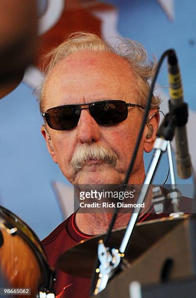 Recording Artist Butch Trucks performs at the 2010 New Orleans Jazz & Heritage Festival Presented By Shell at the Fair Grounds Race Course on April...