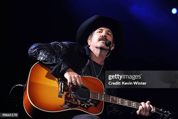 Musician Kix Brooks of Brooks & Dunn performs during day 2 of Stagecoach: California's Country Music Festival 2010 held at The Empire Polo Club on...