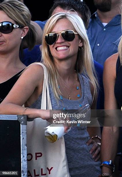 Actress Reese Witherspoon seen during Brooks & Dunn performance during day 2 of Stagecoach: California's Country Music Festival 2010 held at The...