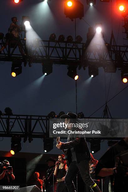 Musician Kix Brooks of Brooks & Dunn performs during day 2 of Stagecoach: California's Country Music Festival 2010 held at The Empire Polo Club on...