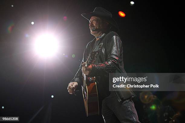 Musician Kix Brooks of Brooks & Dunn performs during day 2 of Stagecoach: California's Country Music Festival 2010 held at The Empire Polo Club on...