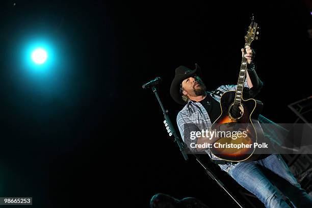 Musician Toby Keith performs during day 2 of Stagecoach: California's Country Music Festival 2010 held at The Empire Polo Club on April 25, 2010 in...