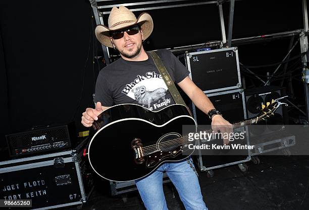 Musician Jason Aldean poses backstage during day 2 of Stagecoach: California's Country Music Festival 2010 held at The Empire Polo Club on April 25,...