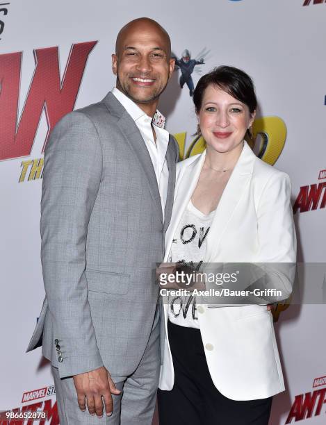 Actor Keegan-Michael Key and Elisa Pugliese attend the premiere of Disney and Marvel's 'Ant-Man and the Wasp' at El Capitan Theatre on June 25, 2018...