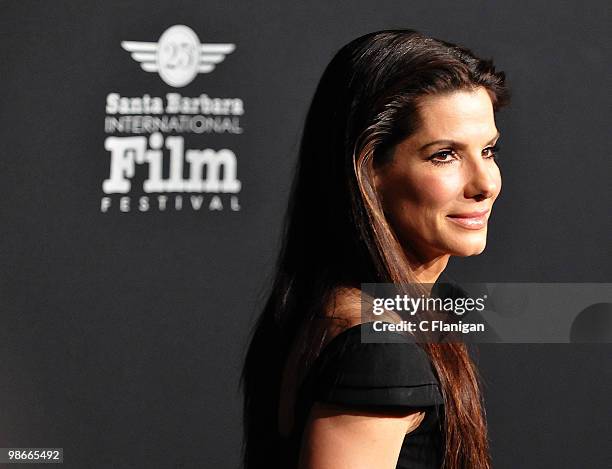 Actress Sandra Bullock attends the American Riviera Award Ceremony during the 2010 Santa Barbara International Film Festival at the Arlington Theatre...