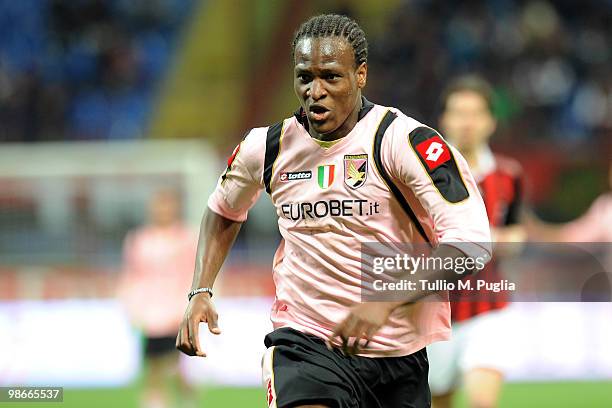 Jerry Mbakogu of Palermo in action during the Primavera Tim Cup between AC Milan and US Citta di Palermo at Stadio Giuseppe Meazza on April 14, 2010...