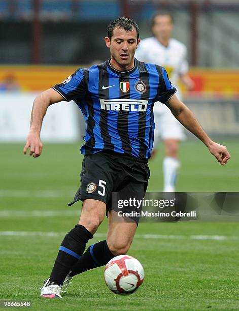 Dejan Stankovic of FC Internazionale Milano in action during the Serie A match between FC Internazionale Milano and Atalanta BC at Stadio Giuseppe...