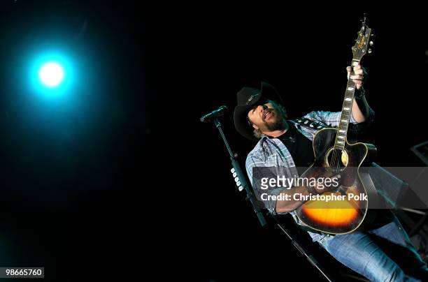 Musician Toby Keith performs during day 2 of Stagecoach: California's Country Music Festival 2010 held at The Empire Polo Club on April 25, 2010 in...