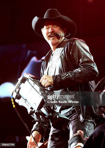 Musician Kix Brooks of Brooks & Dunn performs during day 2 of Stagecoach: California's Country Music Festival 2010 held at The Empire Polo Club on...