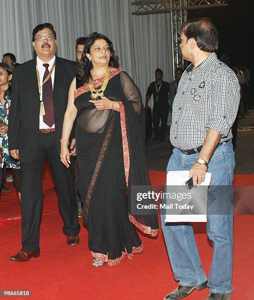 Dr Ashok and Madhu Chopra, parents of actress Priyanka Chopra, arrive for the IPL Awards night in Mumbai on April 23, 2010.