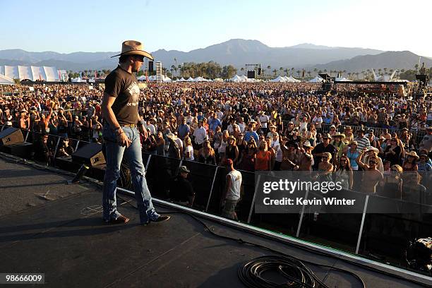 Musician Jason Aldean performs during day 2 of Stagecoach: California's Country Music Festival 2010 held at The Empire Polo Club on April 25, 2010 in...