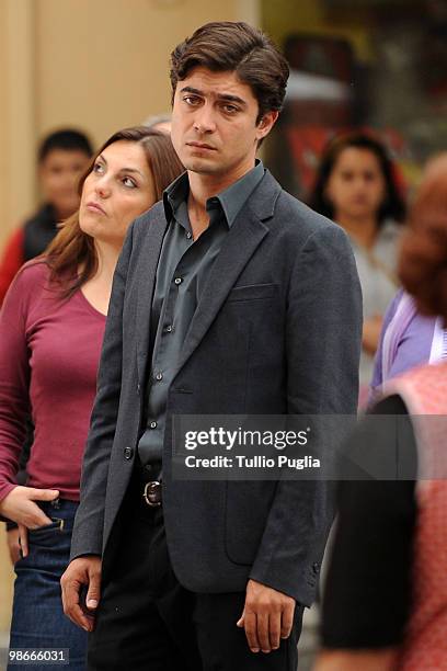 Actor Riccardo Scamarcio is seen, filming on location for 'Il Segreto Dell'Acqua' on April 22, 2010 in Palermo, Italy.