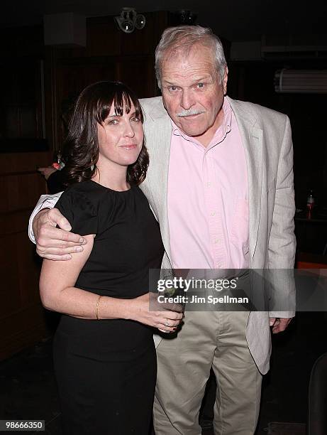 Producer Miranda Bailey and Actor Brian Dennehy attend the "Every Day" premiere after party during the 9th Annual Tribeca Film Festival at 675 Bar on...