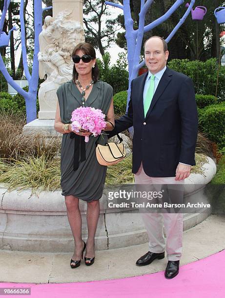 Princess Caroline of Hanover and HSH Prince Albert II of Monaco visit the 43e Concours International de Bouquets and the 13th Reveries sur les...