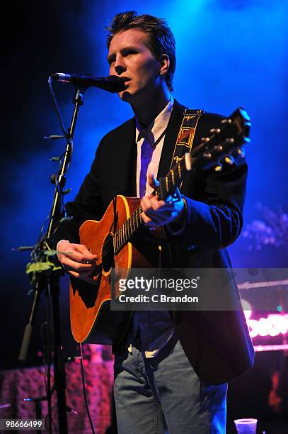 Alan Pownall perform on stage at Shepherds Bush Empire on April 22, 2010 in London, England.