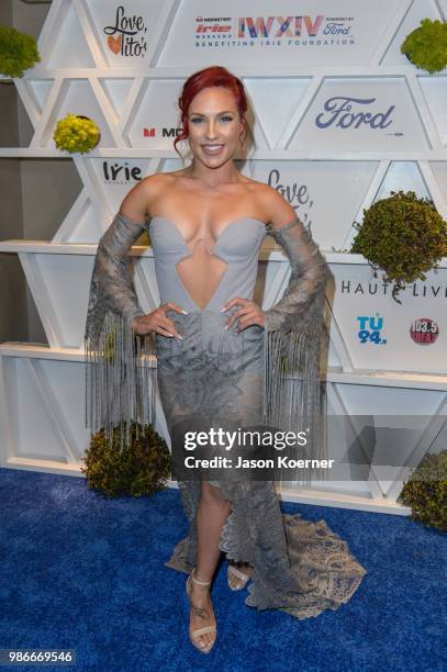 Sharna Burgess from Dancing from the Stars attends Give From the Heart #InspIRIE at the Fontainebleau Miami Beach during Irie Weekend 2018 on June...